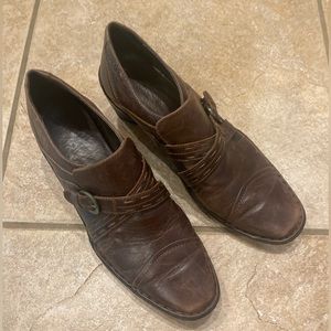 Josef Seibel Brown Leather Heeled Loafers